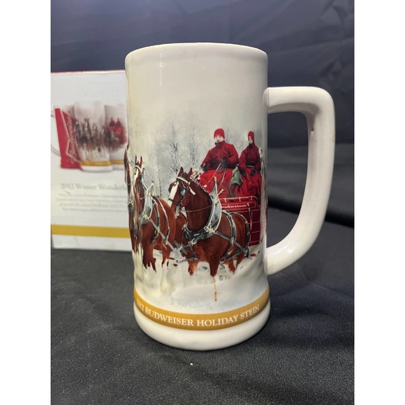 9569 - 2012 Budweiser Clydesdales "Winter Wonderland" Anheuser-Busch Beer Stein - Picture 4 of 8